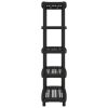  fekete polipropilén 5 szintes tárolópolc 93,5 x 45,5 x 194,5 cm