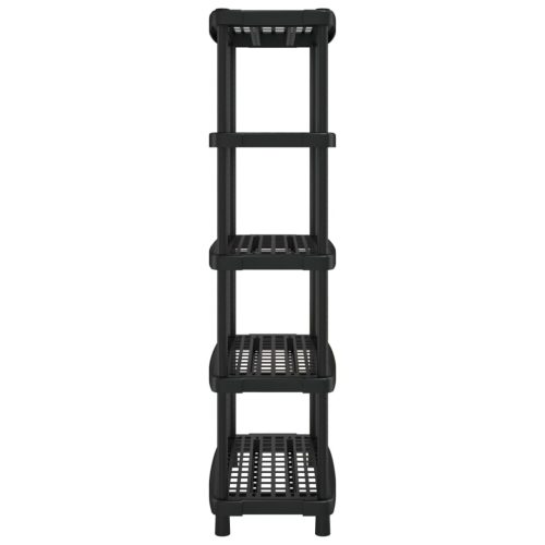  fekete polipropilén 5 szintes tárolópolc 93,5 x 45,5 x 194,5 cm