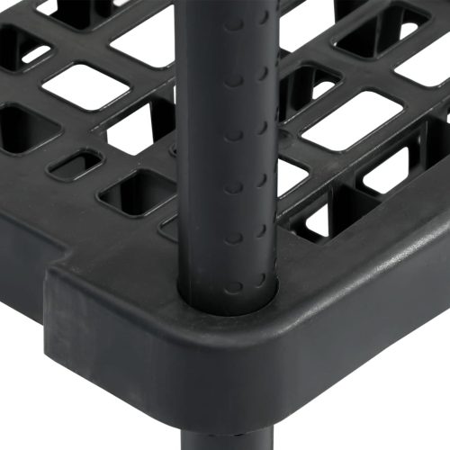  fekete polipropilén 5 szintes tárolópolc 93,5 x 45,5 x 194,5 cm