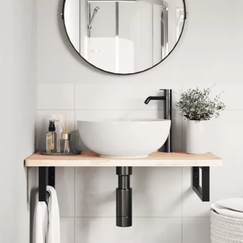  2 db fekete négyszögletes acél polctartó mosdóhoz