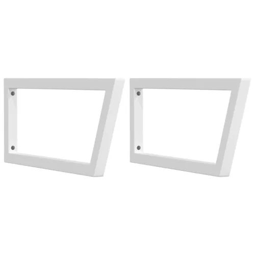  2 db fehér trapéz alakú acél polctartó mosdóhoz