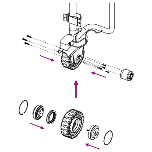  alumínium és gumi pótkerék utánfutó-orrkerékhez Ø19,5 x 10 cm
