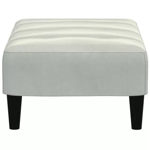  világosszürke bársony lábzsámoly 77x55x31 cm