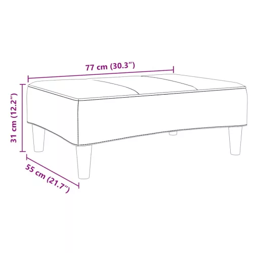  kék bársony lábzsámoly 77x55x31 cm