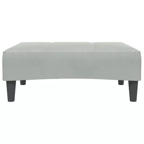  világosszürke bársony lábzsámoly 77x55x31 cm