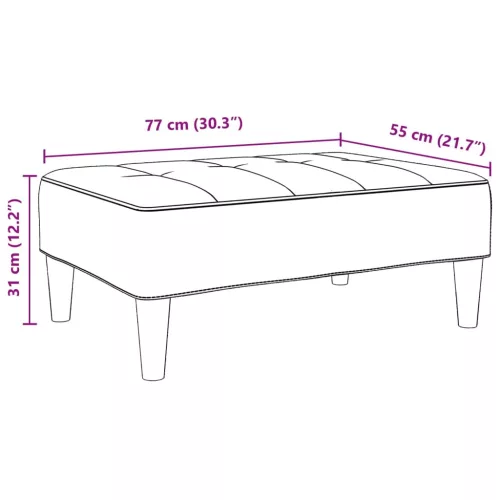  világosszürke szövet lábzsámoly 77x55x31 cm