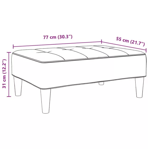  világosszürke bársony lábzsámoly 77x55x31 cm