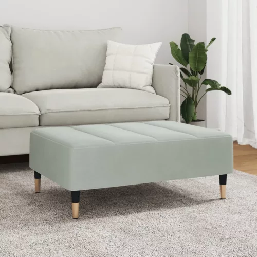  világosszürke bársony lábzsámoly 77x55x31 cm