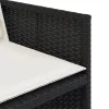  4 db fekete polyrattan kerti szék párnával