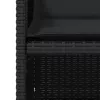  4 db fekete polyrattan kerti szék párnával