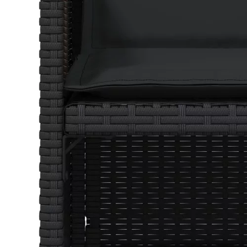  4 db fekete polyrattan kerti szék párnával