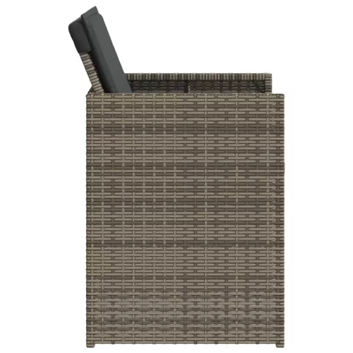  4 db szürke polyrattan kerti szék párnával