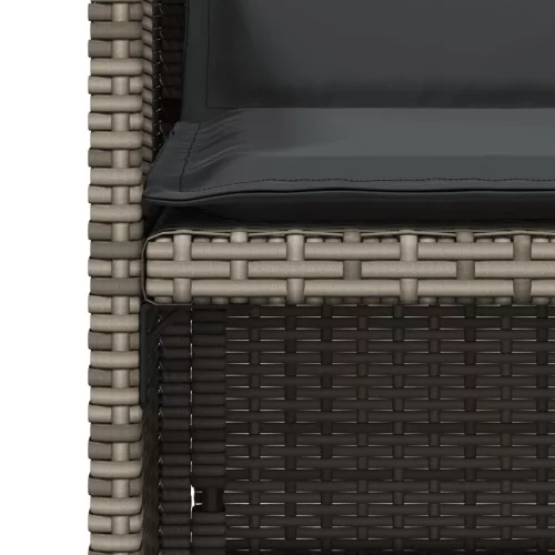  4 db szürke polyrattan kerti szék párnával
