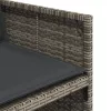  4 db szürke polyrattan kerti szék párnával