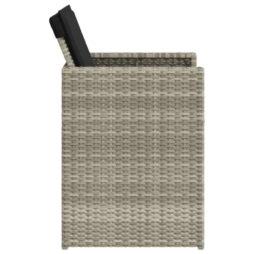  4 db világosszürke polyrattan kerti szék párnával