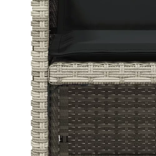  4 db világosszürke polyrattan kerti szék párnával