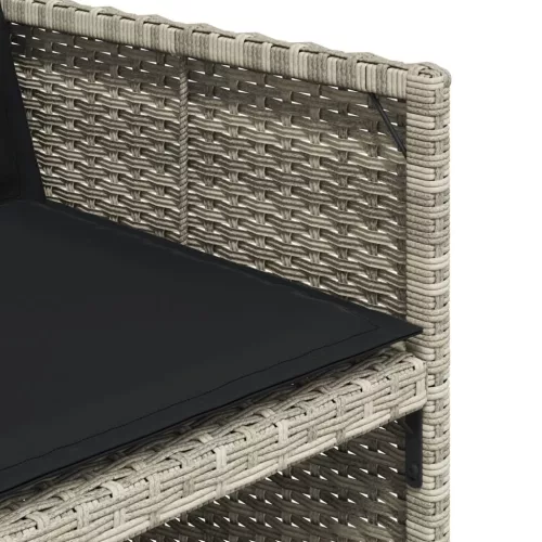  4 db világosszürke polyrattan kerti szék párnával