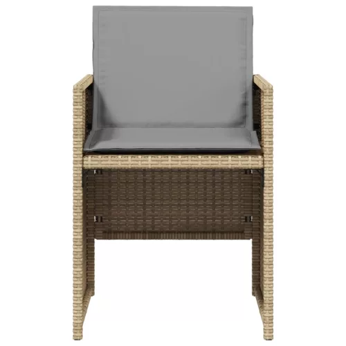  4 db vegyes bézs polyrattan kerti szék párnával