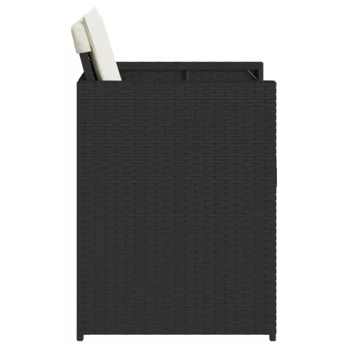  4 db fekete polyrattan kerti szék párnával