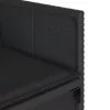  4 db fekete polyrattan kerti szék párnával