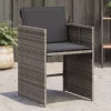  4 db szürke polyrattan kerti szék párnával