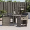  4 db szürke polyrattan kerti szék párnával