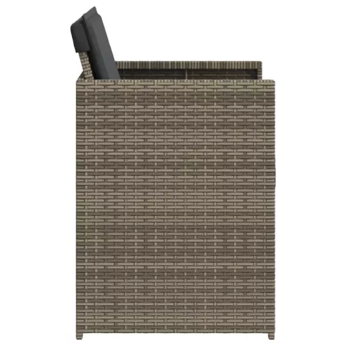  4 db szürke polyrattan kerti szék párnával