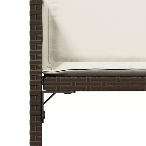  4 db barna polyrattan kerti szék párnával