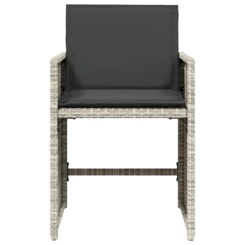  4 db világosszürke polyrattan kerti szék párnával