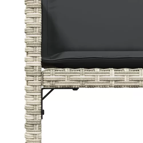  4 db világosszürke polyrattan kerti szék párnával