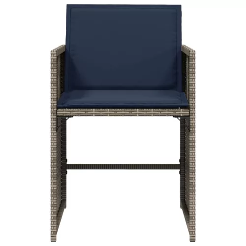  4 db szürke polyrattan kerti szék párnával