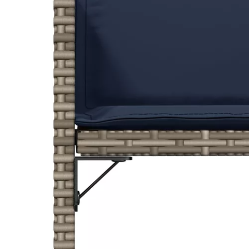  4 db szürke polyrattan kerti szék párnával