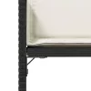  4 db fekete polyrattan kerti szék párnával