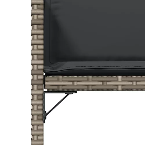  4 db szürke polyrattan kerti szék párnával