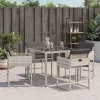  4 db világosszürke polyrattan kerti szék párnával
