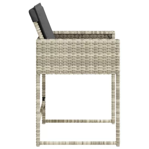  4 db világosszürke polyrattan kerti szék párnával