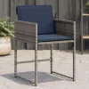  4 db szürke polyrattan kerti szék párnával