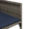  4 db szürke polyrattan kerti szék párnával