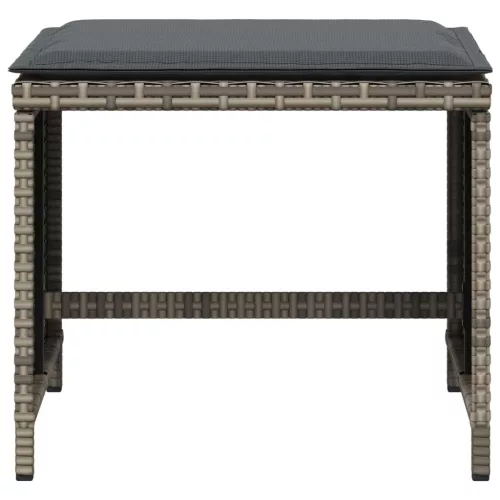  4 db szürke polyrattan kerti szék párnával 40 x 40 x 35 cm