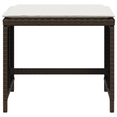  4 db barna polyrattan kerti szék párnával 40x40x35 cm