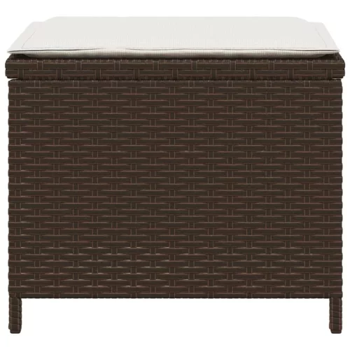  4 db barna polyrattan kerti szék párnával 40x40x35 cm