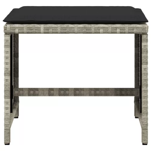  4db világosszürke polyrattan kerti szék párnával 40x40x35 cm