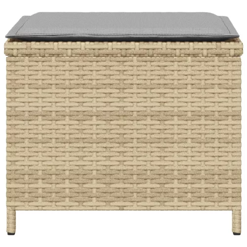  4 db vegyes bézs polyrattan kerti szék párnával 40x40x35 cm