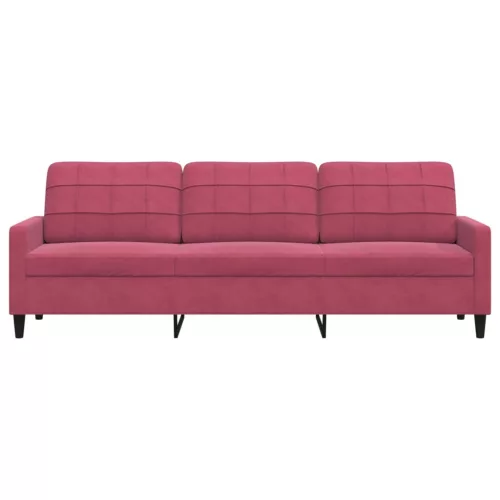  3 személyes bordó bársony kanapé 210 cm