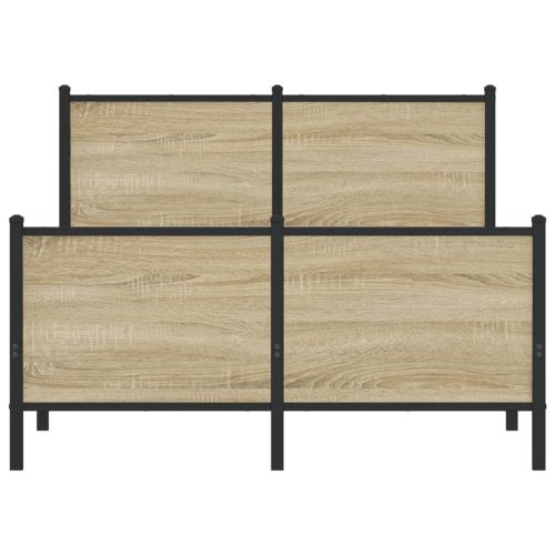  sonoma tölgy színű fém ágykeret matrac nélkül 120 x 200 cm