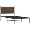  barna tölgy színű fém ágykeret matrac nélkül 90 x 200 cm