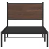  barna tölgy színű fém ágykeret matrac nélkül 90 x 200 cm