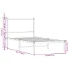 barna tölgy színű fém ágykeret matrac nélkül 90 x 200 cm
