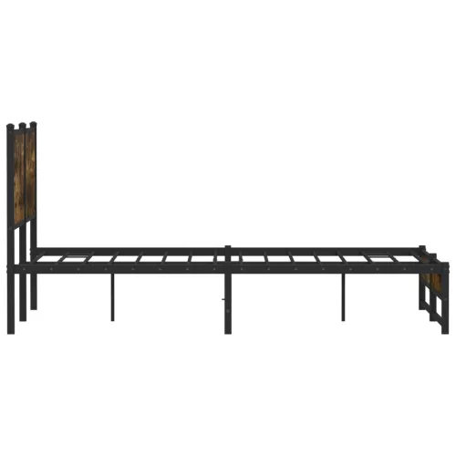  füstös tölgy színű fém ágykeret matrac nélkül 140 x 200 cm