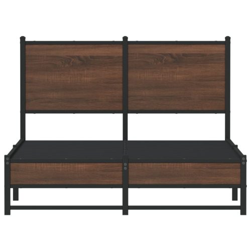  barna tölgy színű fém ágykeret matrac nélkül 120 x 200 cm